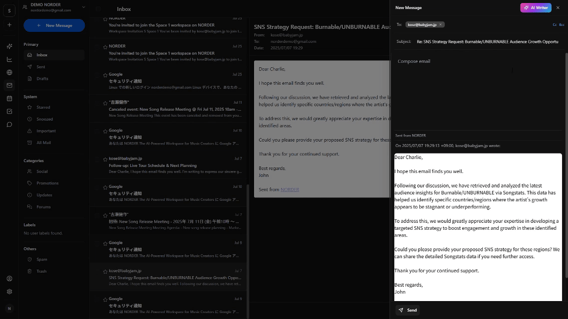 AI Email demo